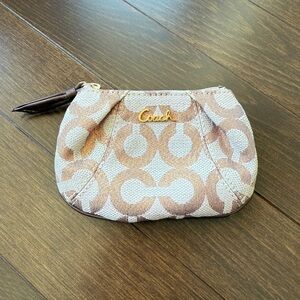 Coach Signature Coin Purse in Pink and Brown